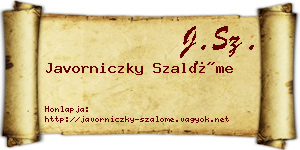 Javorniczky Szalóme névjegykártya